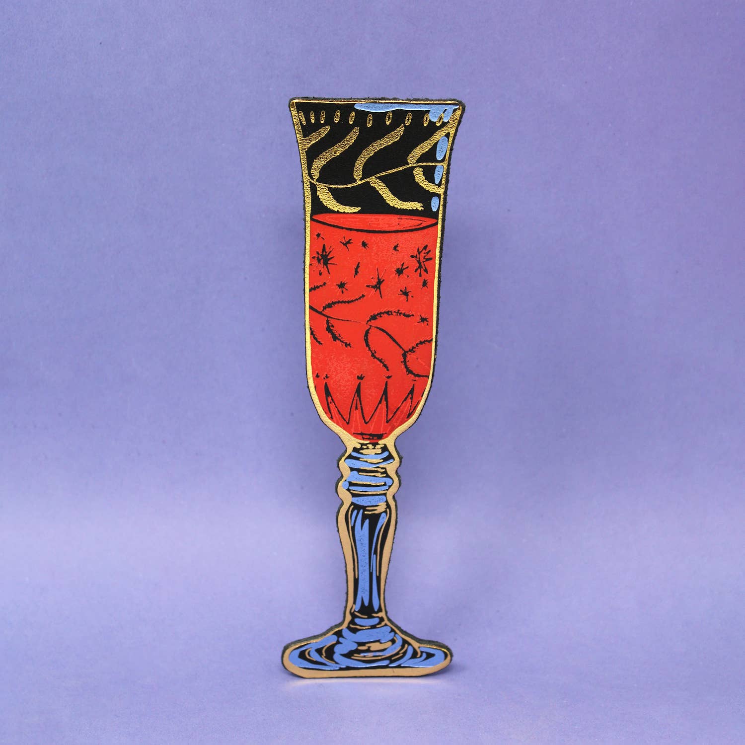 Ark Colour Design | "Wine Glass" Leather Bookmark