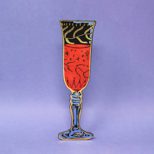 Ark Colour Design | "Wine Glass" Leather Bookmark
