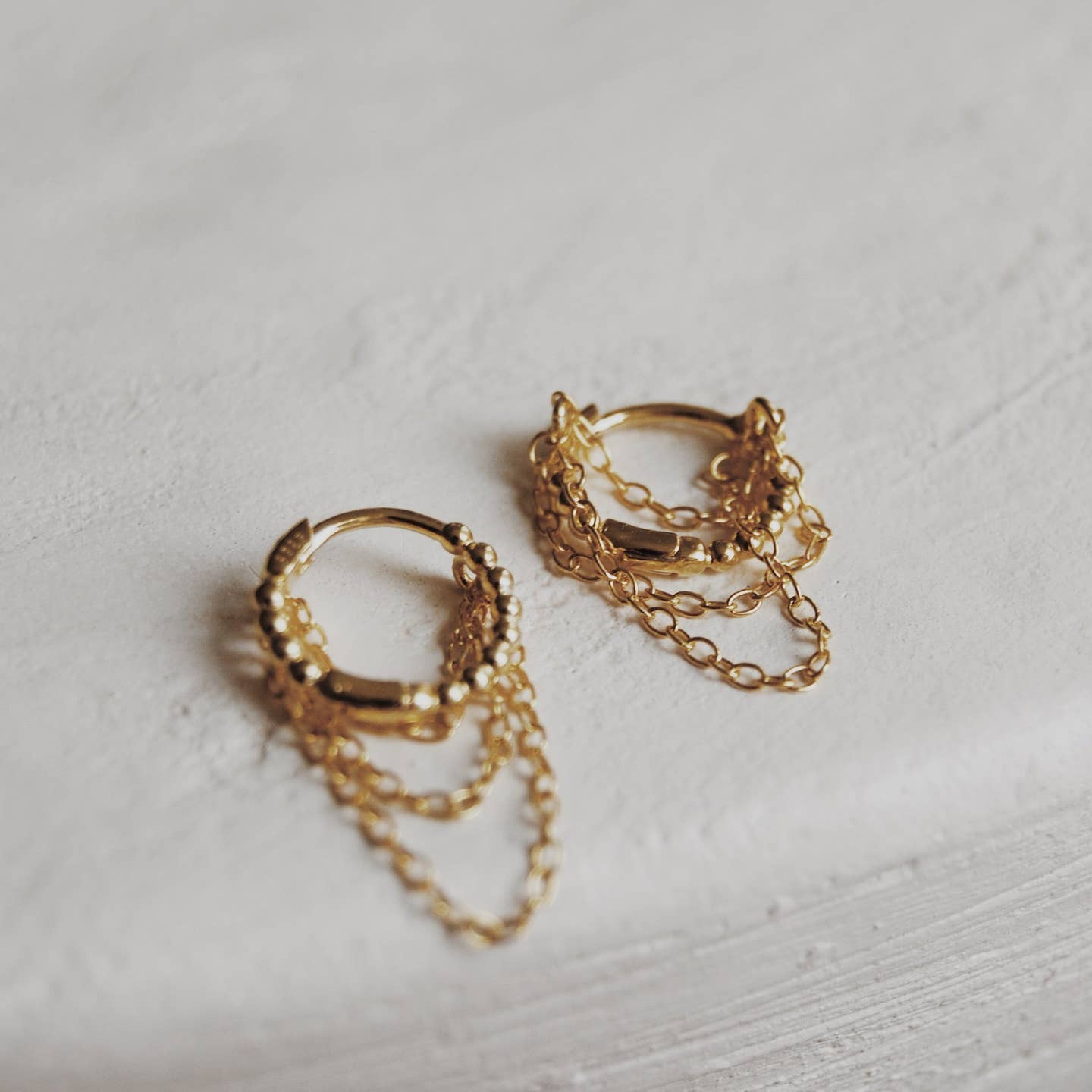 Olive Branch Jewelry & Co. “Brin Layered Chain” Hoop Earrings