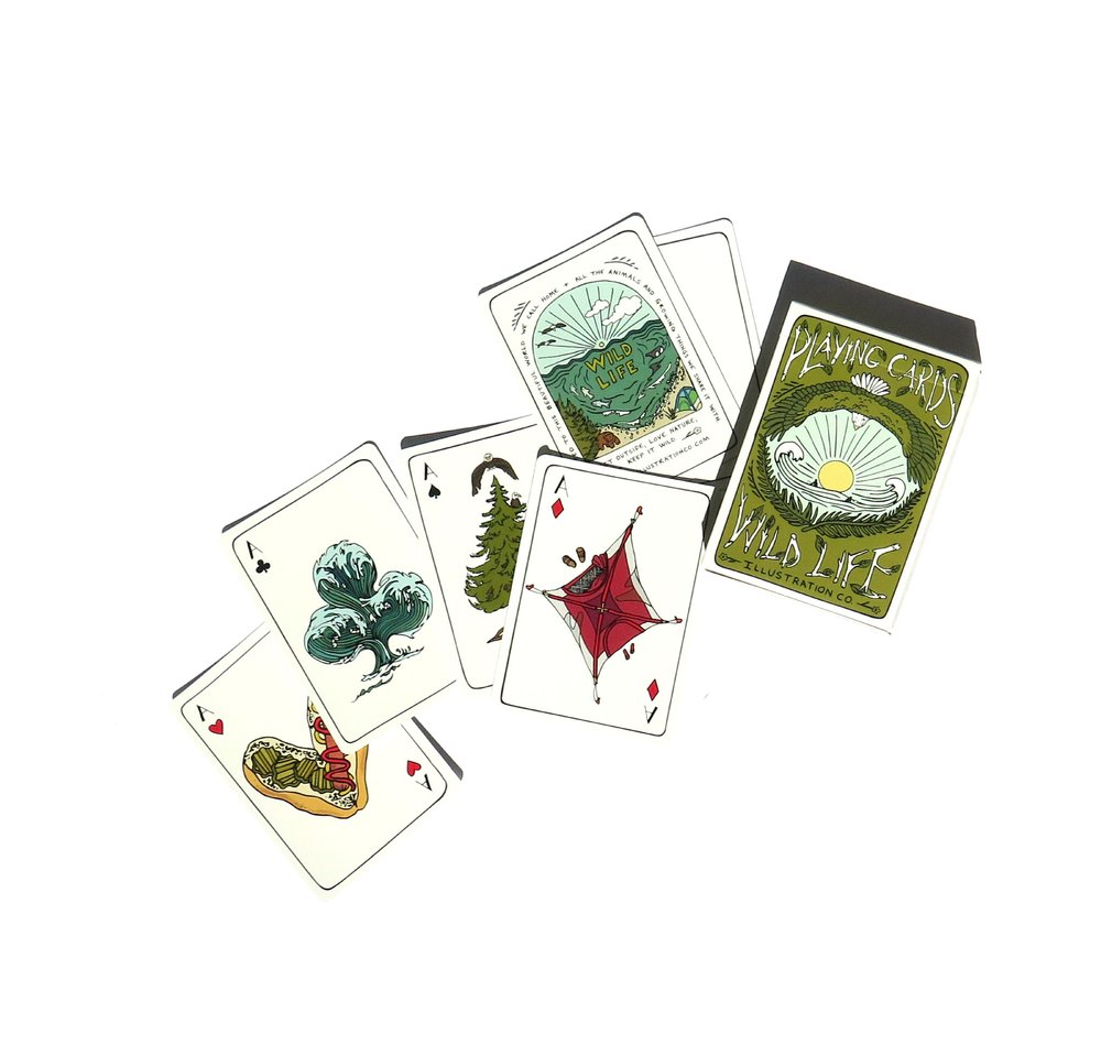 Wild Life Illustration Co Playing Cards