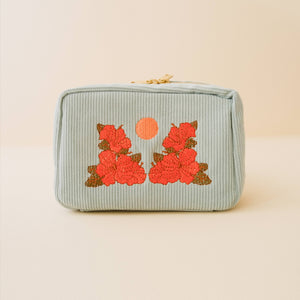 Cai & Jo | "Sky Blue" Corduroy Makeup Bag