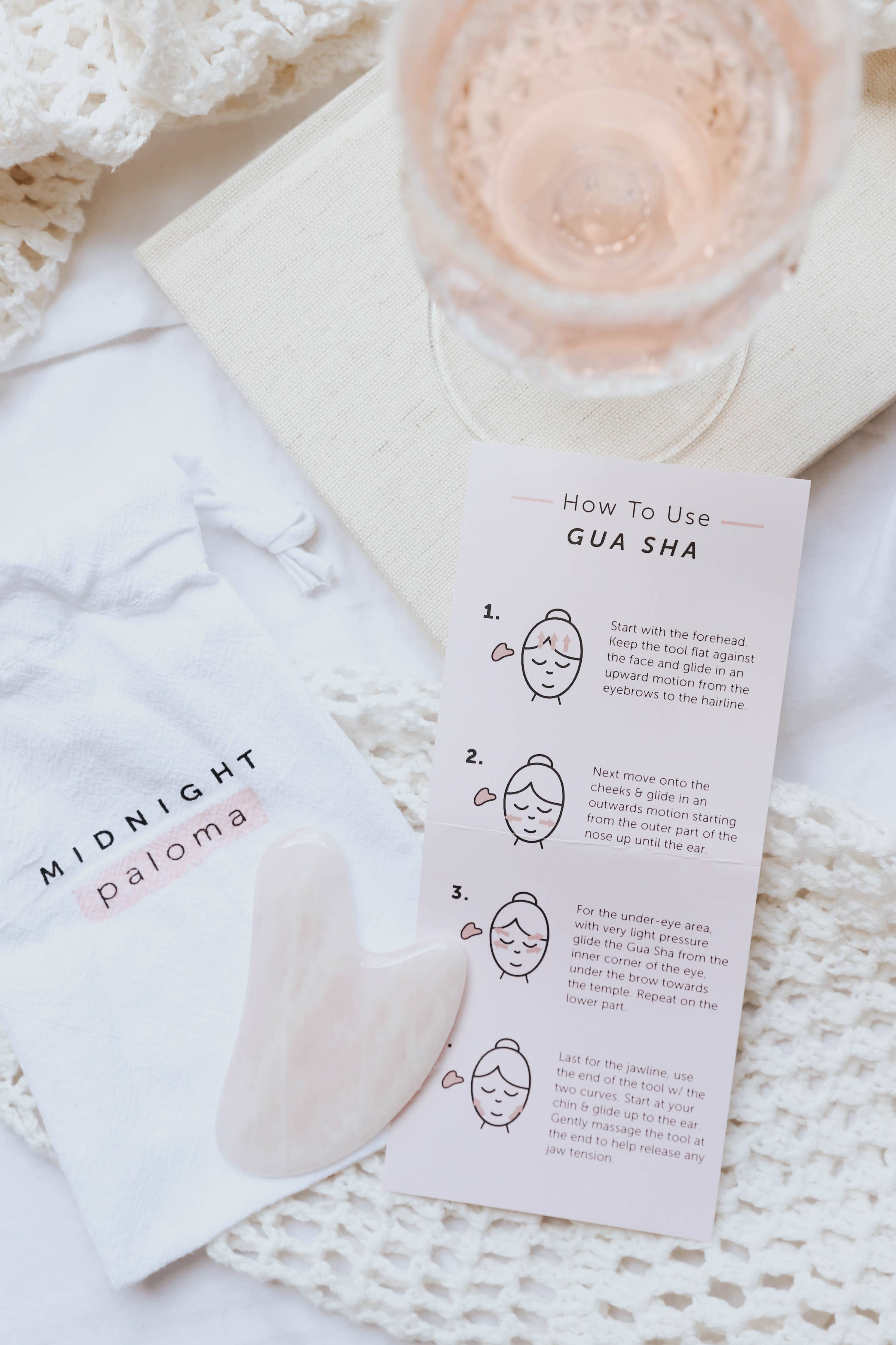 Midnight Paloma | Rose Quartz Gua Sha