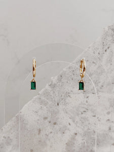 Olive Branch Jewelry & Co. Azuriah Emerald Hoops