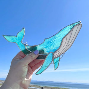 Half Moon Glass | Humpback Stained Glass Suncatcher