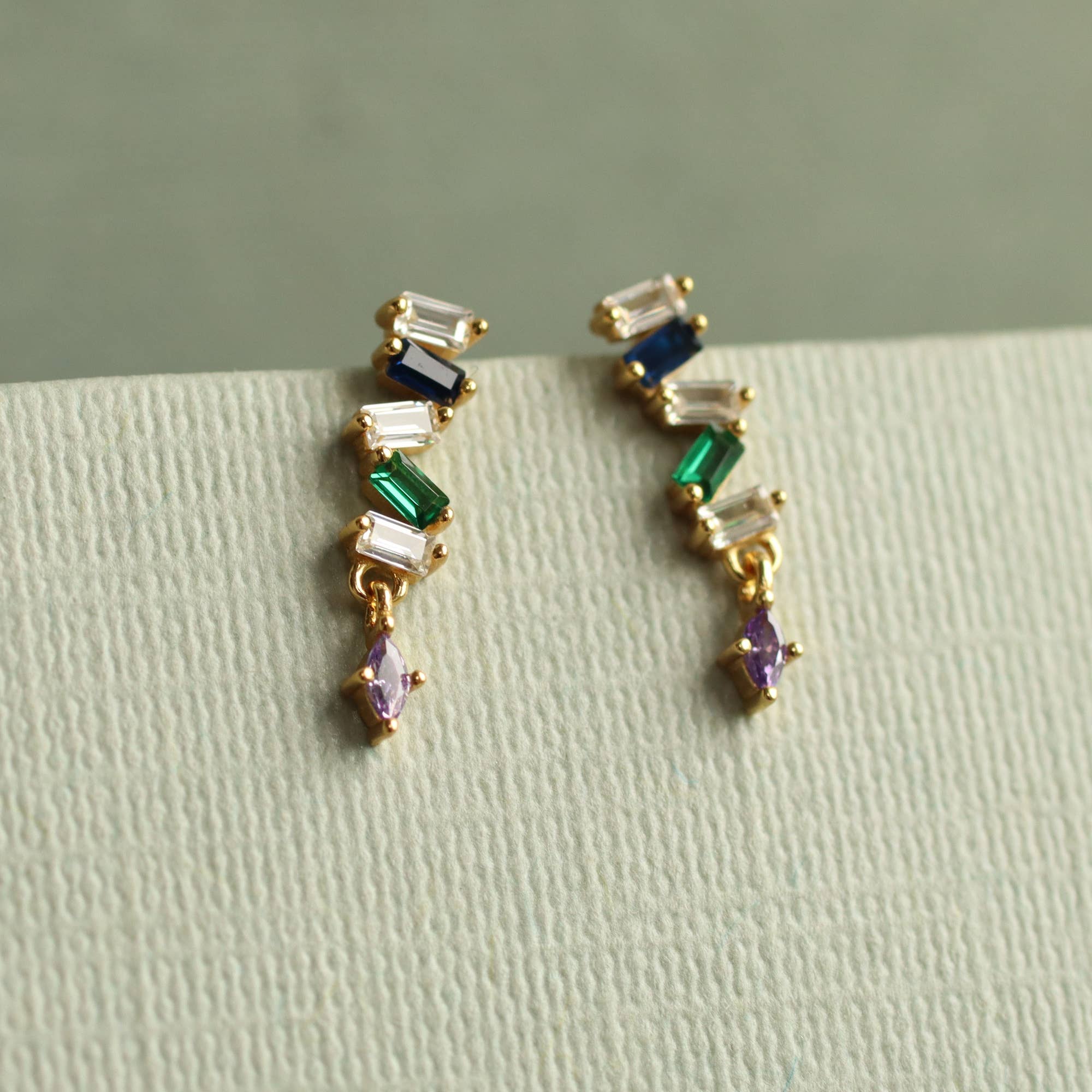 Silk Purse Sow's Ear "Rainbow Zigzag" Drop Earrings