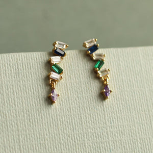 Silk Purse Sow's Ear "Rainbow Zigzag" Drop Earrings