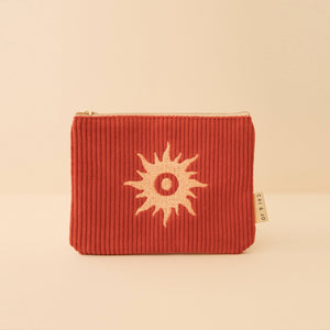 Cai & Jo | "Rust" Flat Corduroy Pouch