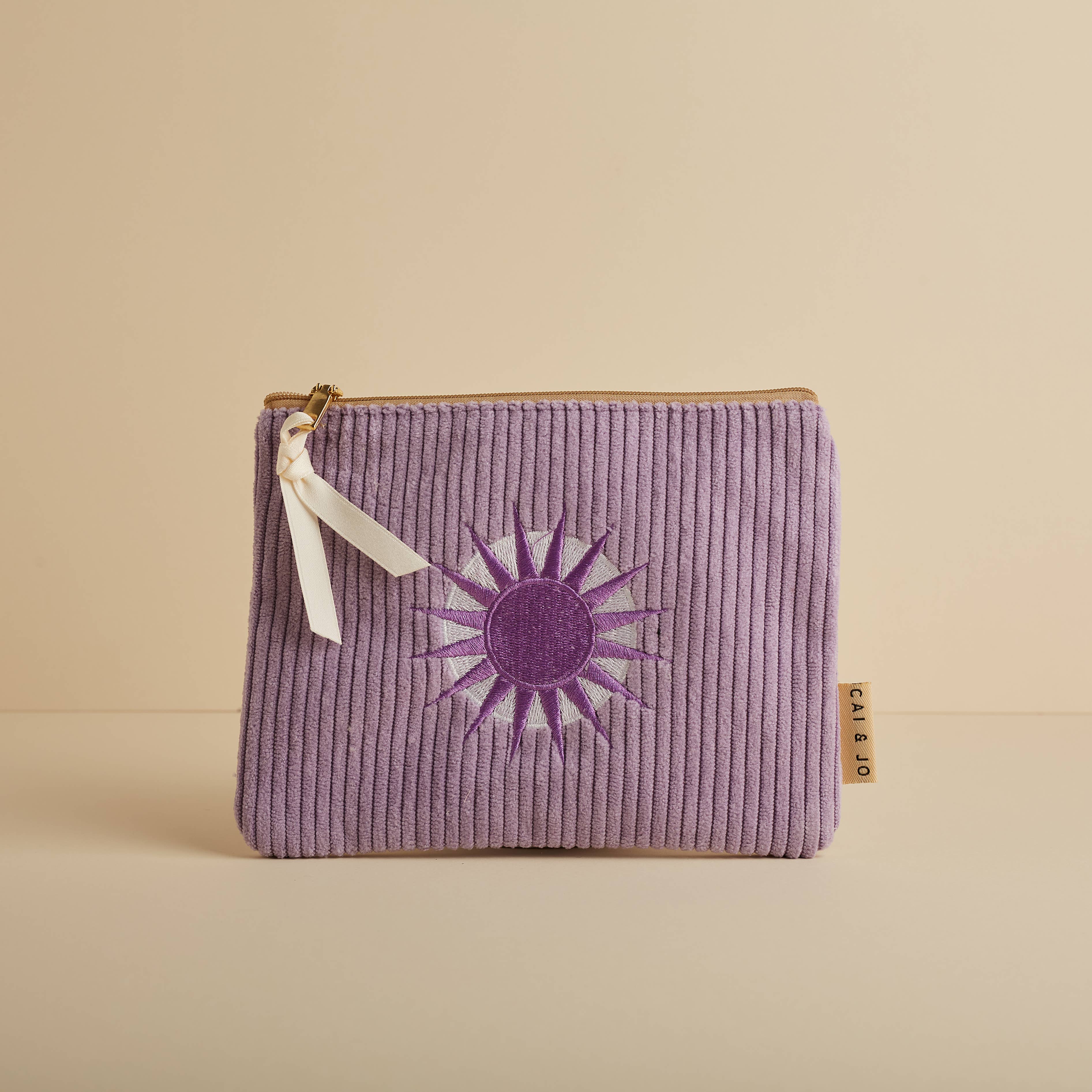 Cai & Jo | "Lavender" Flat Corduroy Pouch