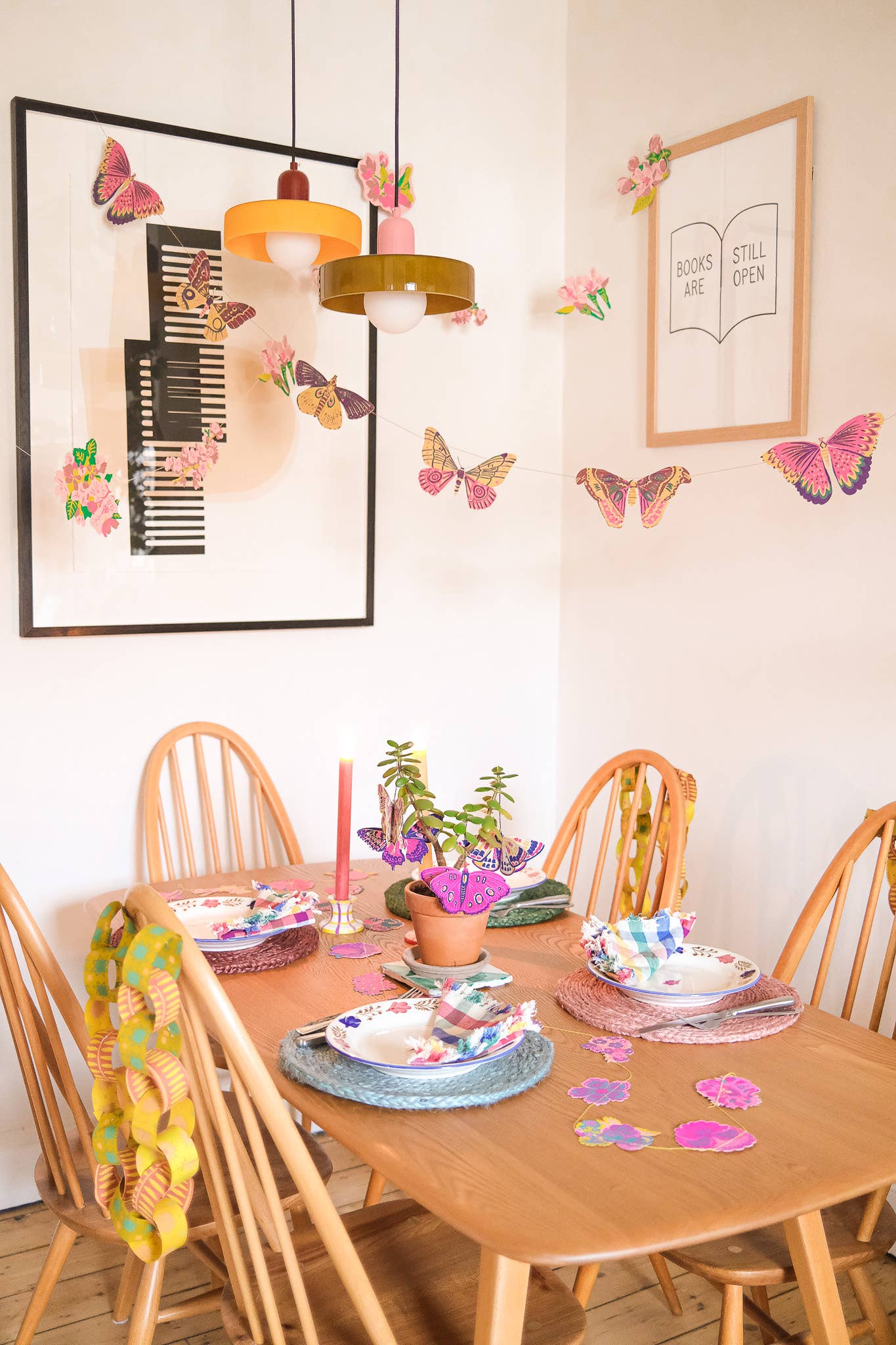 East End Press "Colourful Butterflies" Sewn Garland
