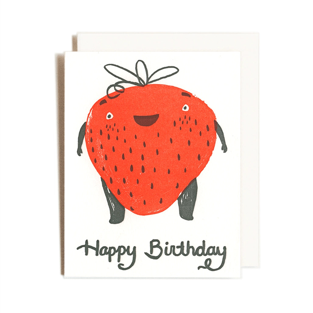 Homework Letterpress | "Strawberry Birthday" Card