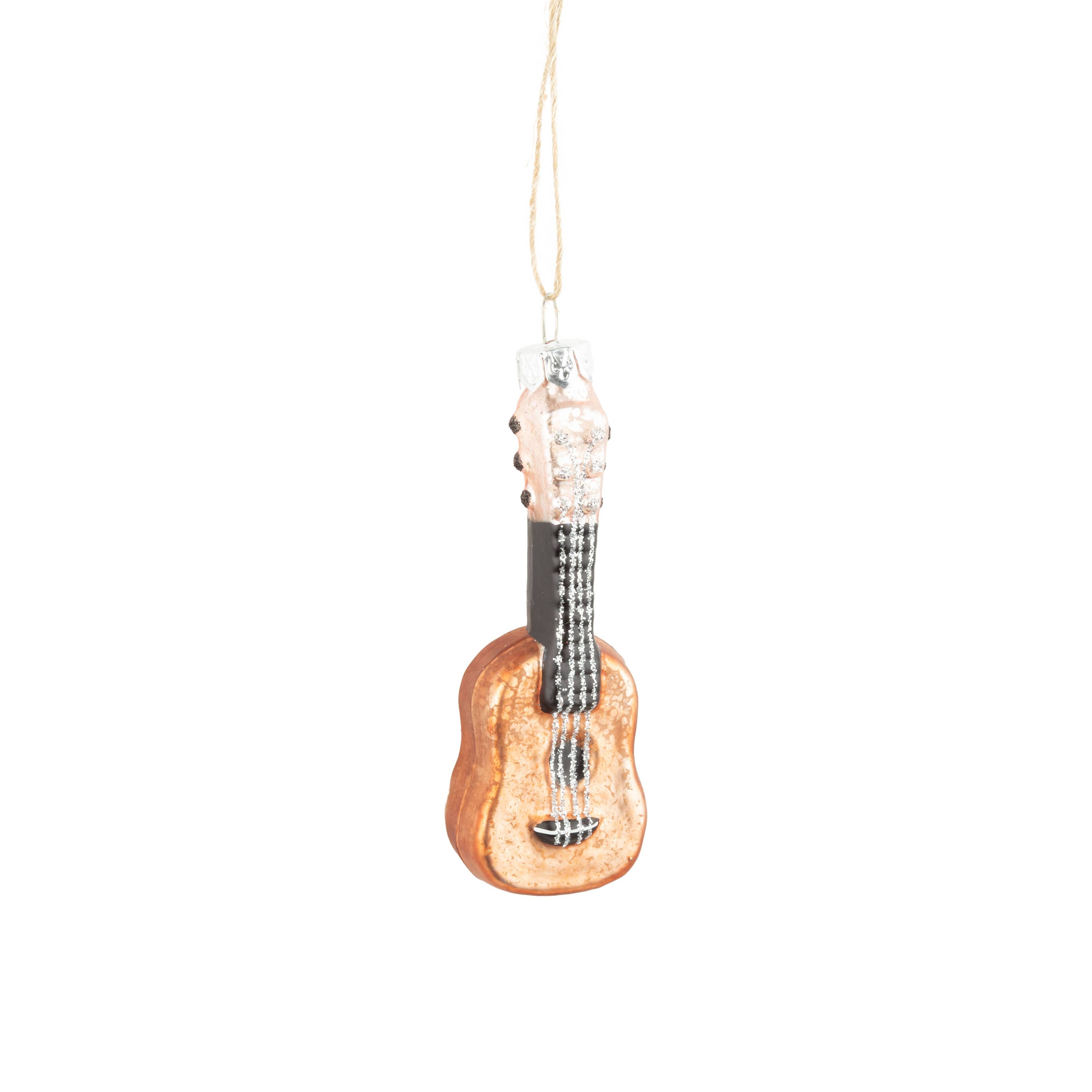 Silver Tree | Glass Ukulele Ornament