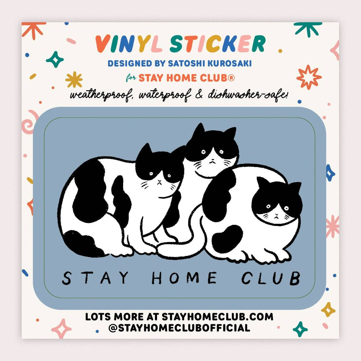 Stay Home Club | "Tuxedo Cats" Vinyl Sticker