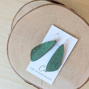 Hello Lovely Cork Co. | Grass Green Cork Earrings - Small Wing