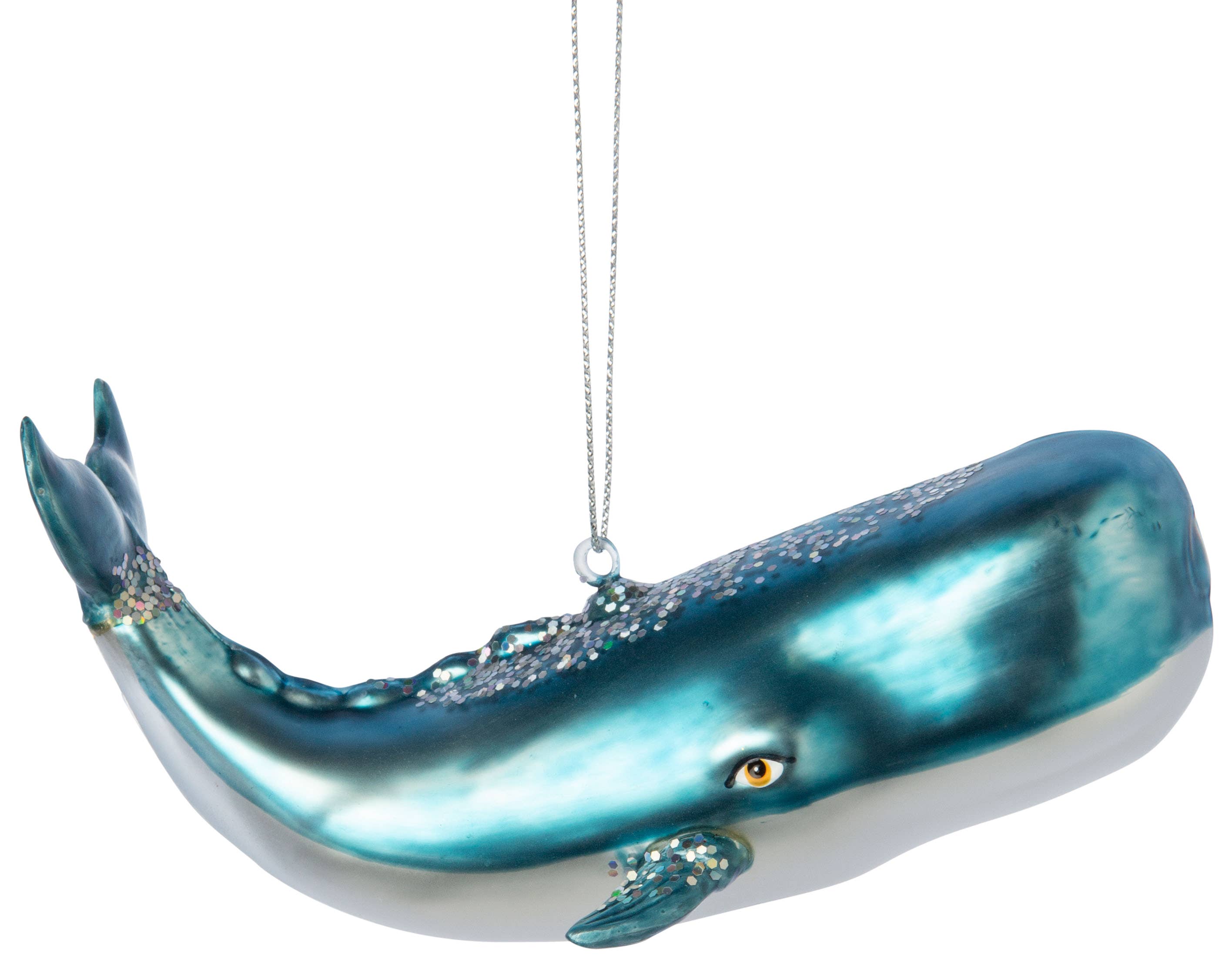 Silver Tree | Glass Whale Ornament