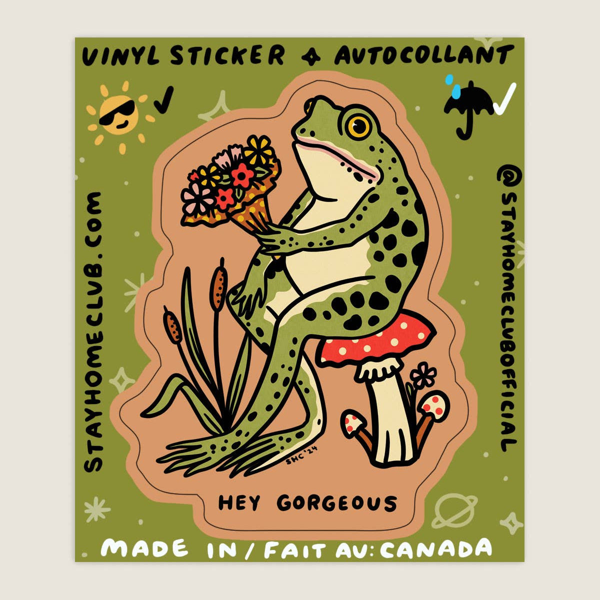 Stay Home Club | "Hey Gorgeous" Vinyl Sticker