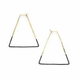 Mind's Eye Patina Dipped Triangle Hoops