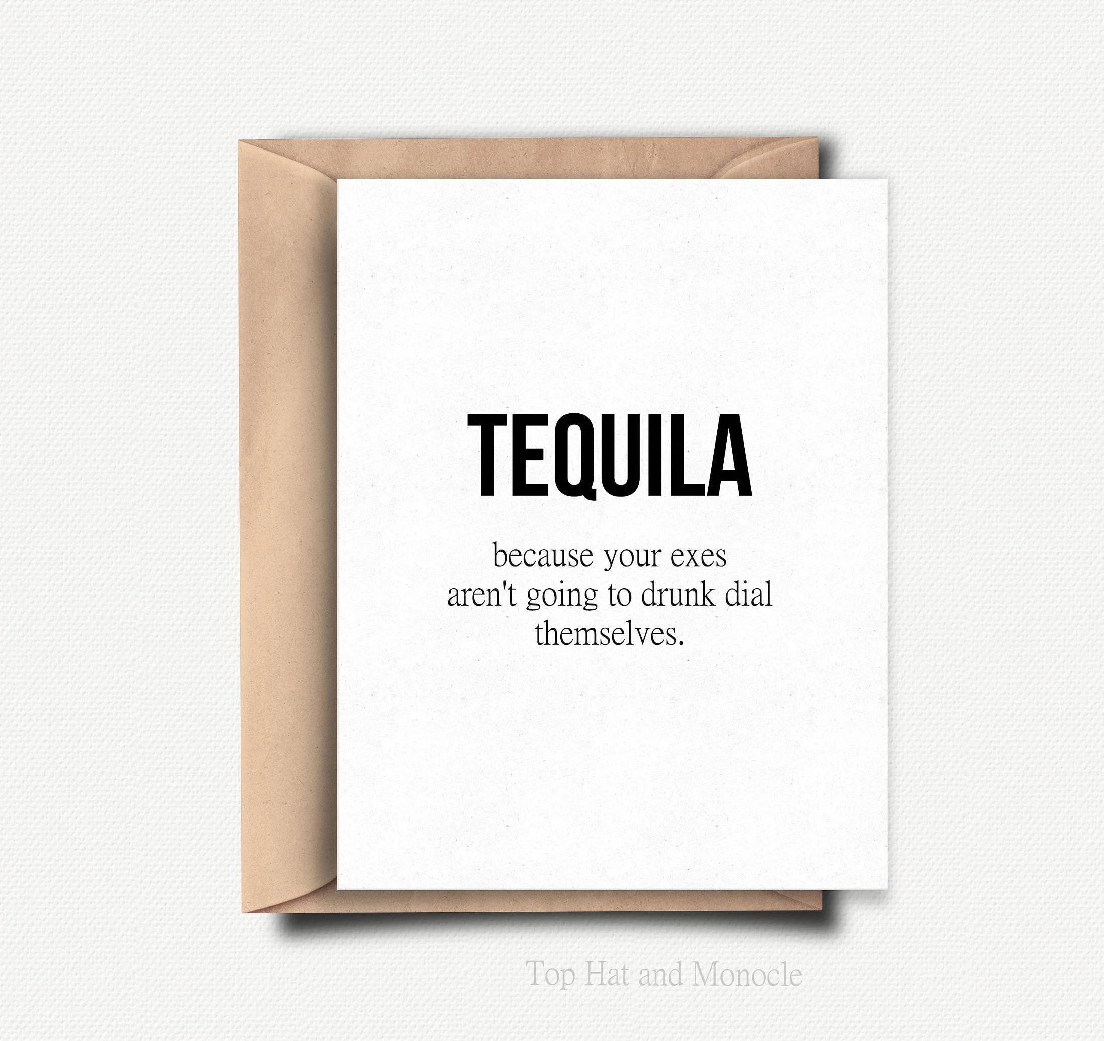 Top Hat and Monocle “Tequila” Card