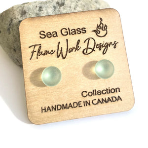 Flame Work Designs | Sea Glass Stud Earrings