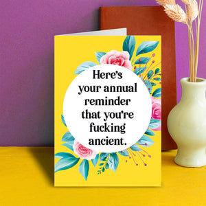 Dean Morris Cards "Your annual reminder" Greeting Card