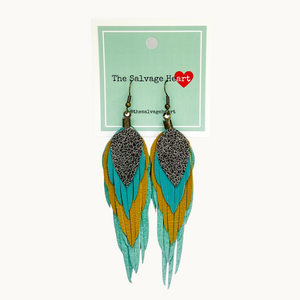 The Salvage Heart | Feather Earrings Medium