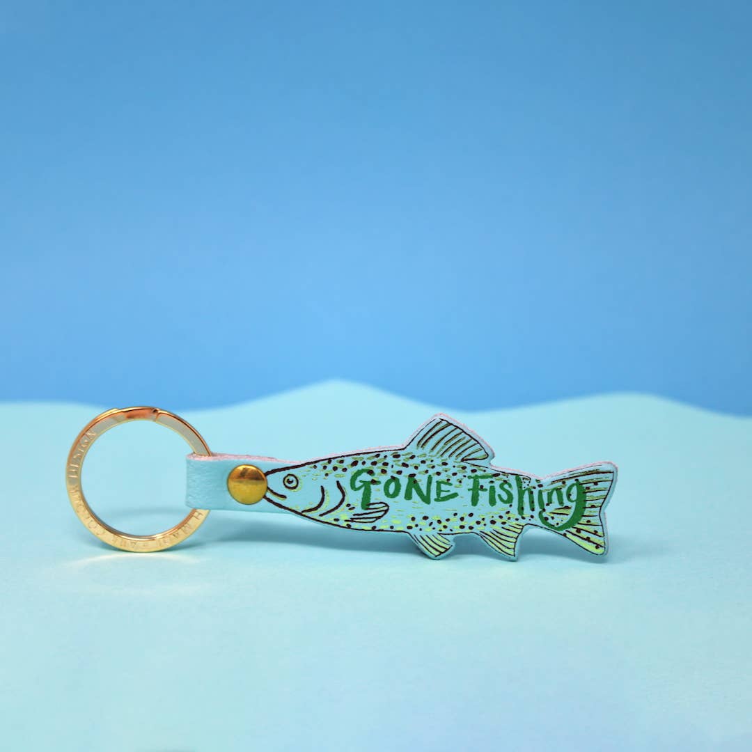 Ark Colour Design | "Gone Fishing" Leather Keychain