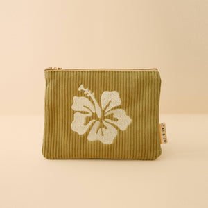 Cai & Jo | "Olive" Flat Corduroy Pouch