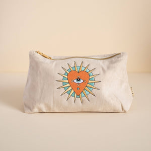 Cai & Jo | "Stone" Medium Corduroy Pouch