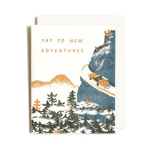 Homework Letterpress | "New Adventures" Card