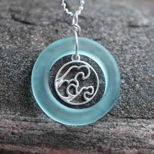 Whitelotus Design | Eco Glass Ocean Wave Necklace