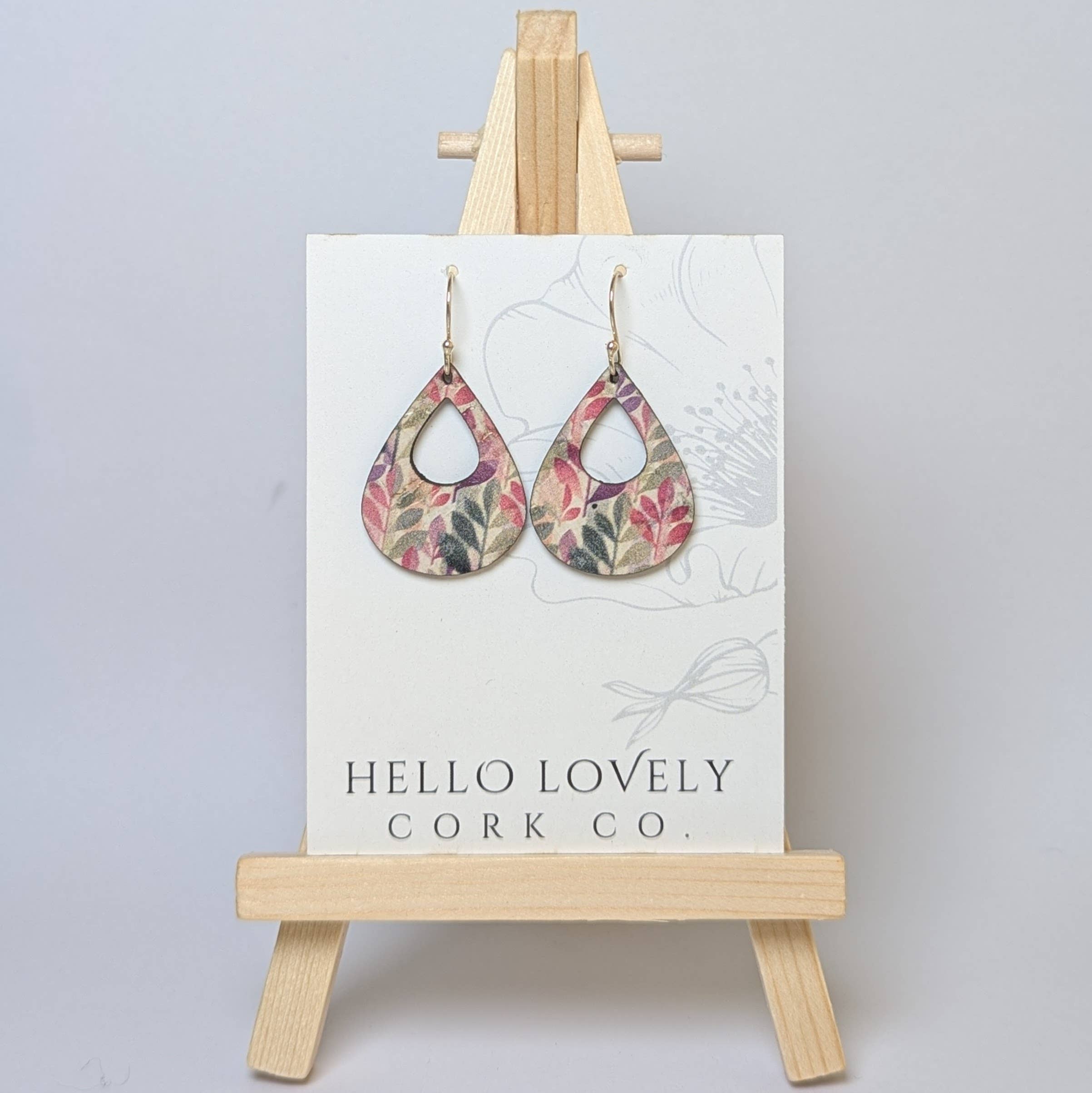 Hello Lovely Cork Co. | Green and Fuchsia Cork Earrings - Small Teardrop