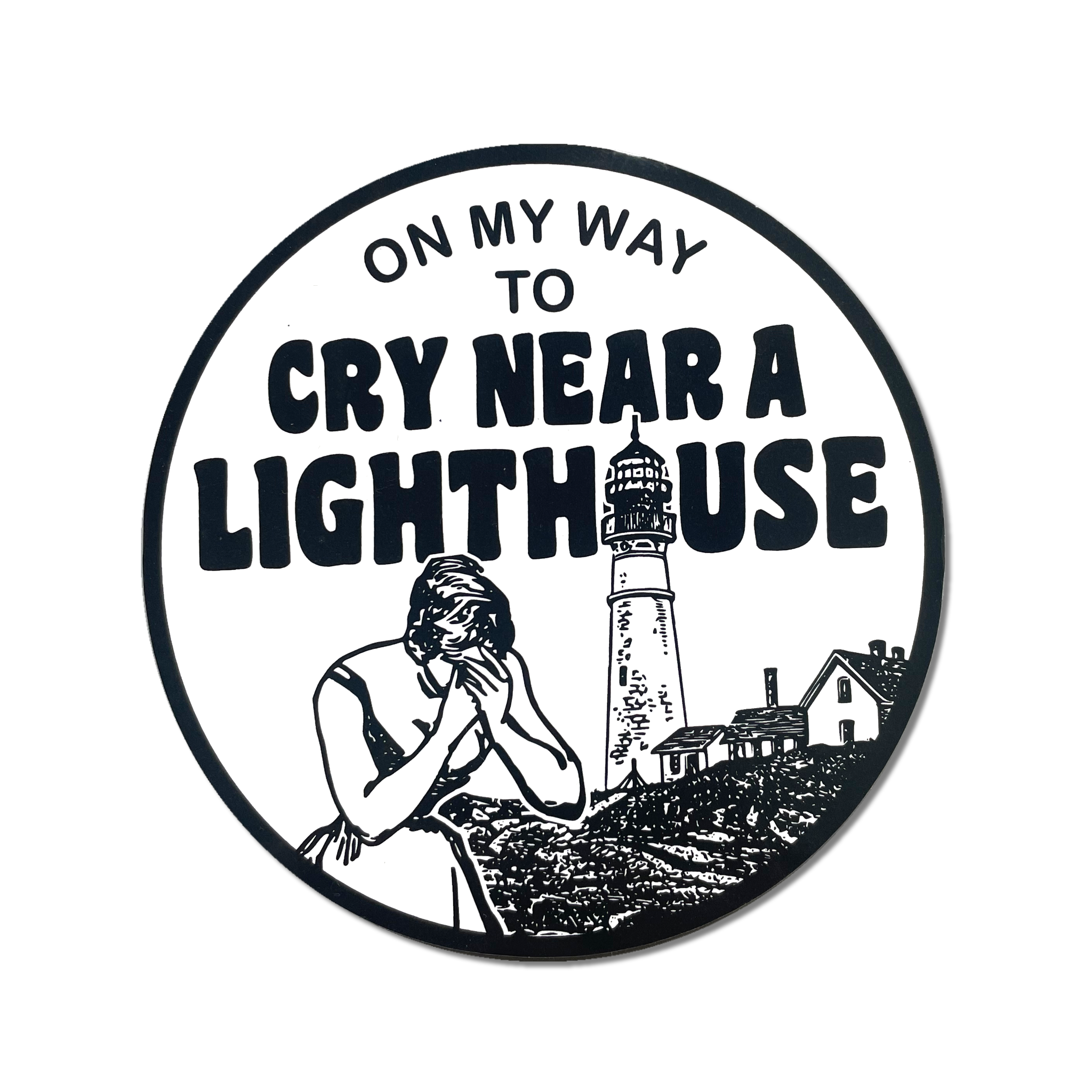 Arcane Bullshit "Cry Near a Lighthouse" Round Sticker