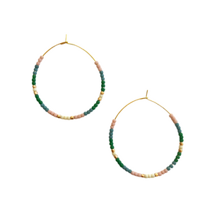 Sand and Sun Beaded Hoop Earrings