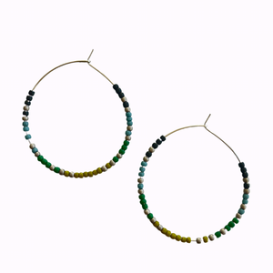 Sand and Sun Beaded Hoop Earrings