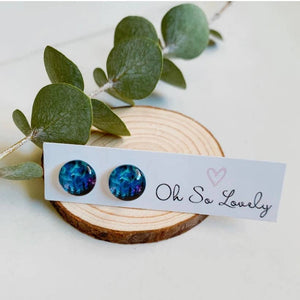 Oh So Lovely "Northern Lights" Glass Studs