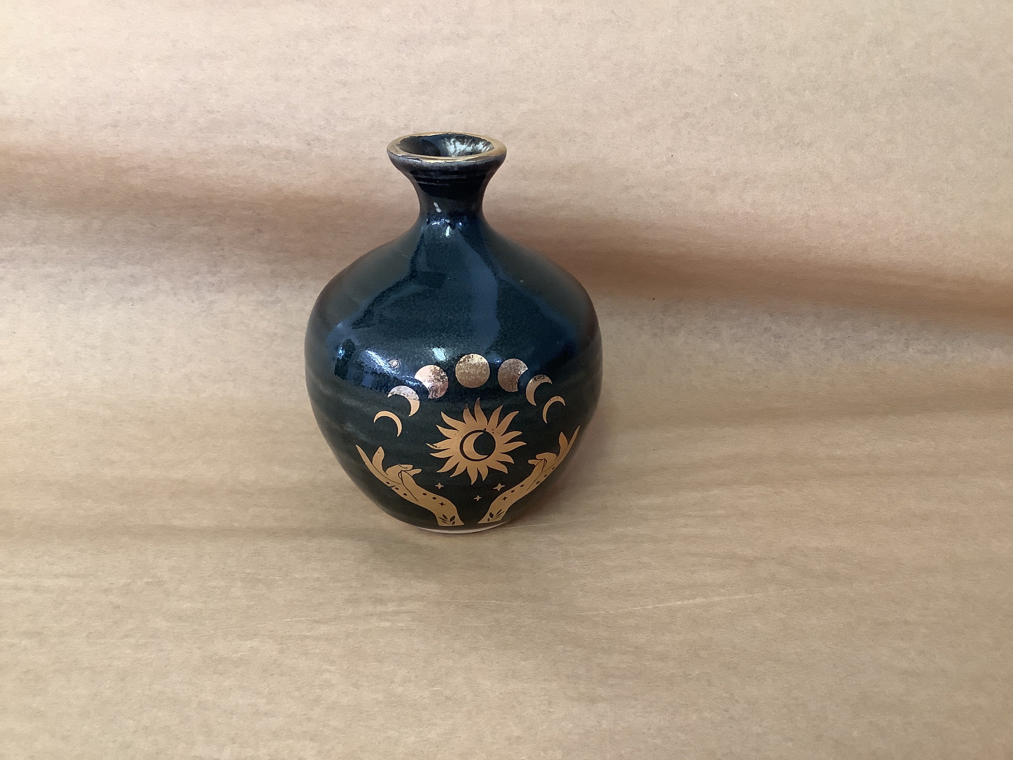 Pottery for Peace | Glossy Black Mini Vases