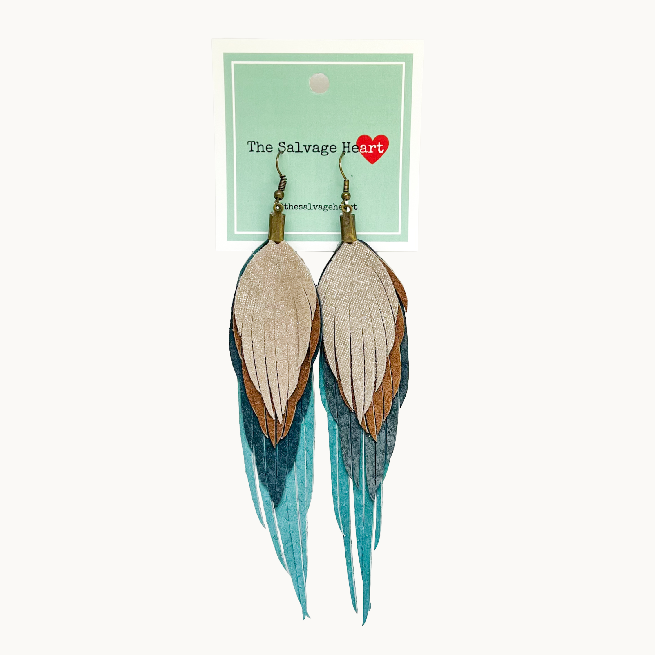 The Salvage Heart | Earrings Feather Large