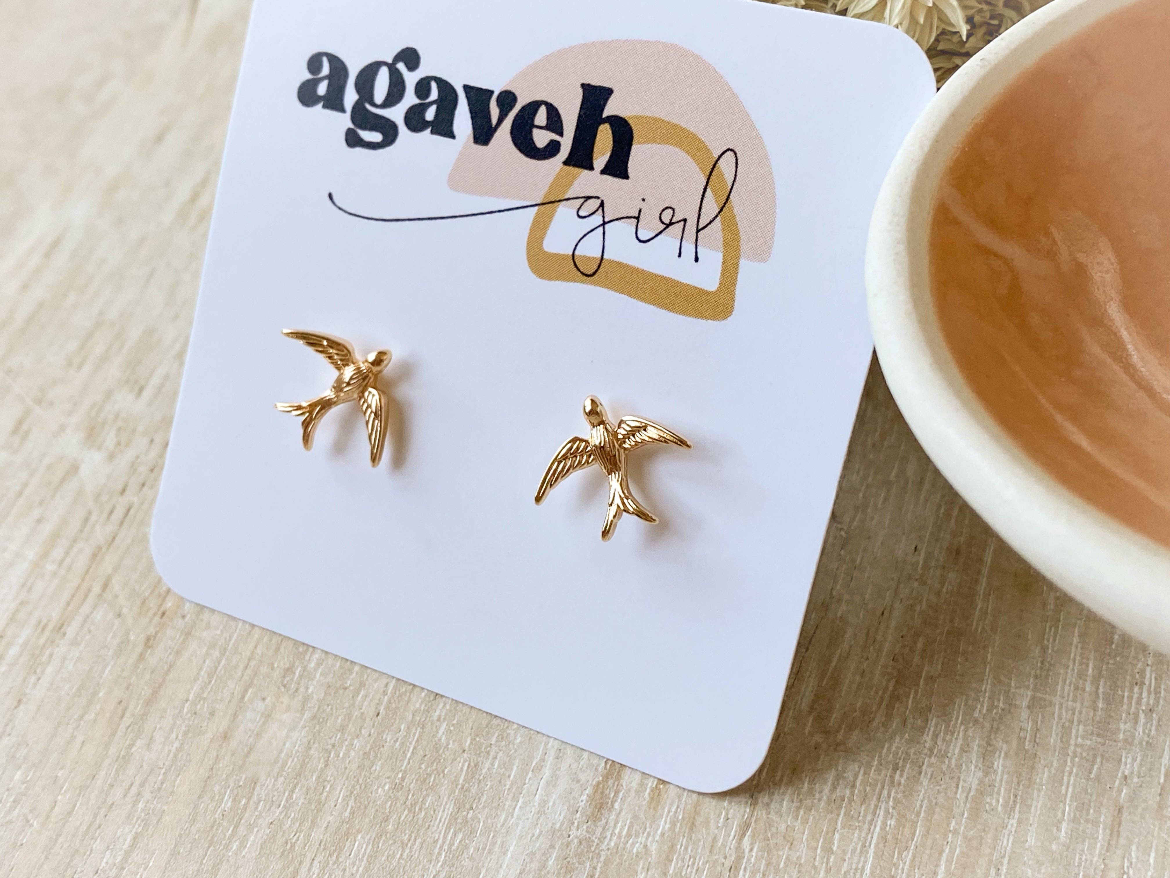 Agaveh Girl Swallow Studs