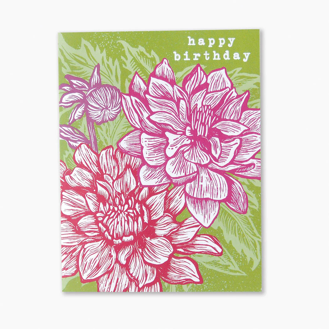 Hawk & Rose Press "Birthday Dahlias" Card