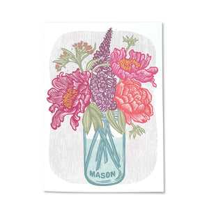 Hawk & Rose Press "Cottage Flowers" Card