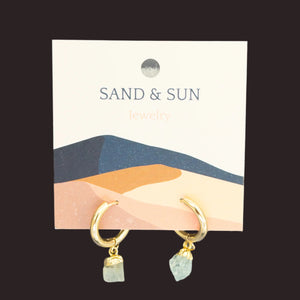 Sand and Sun | Raw Gemstone Huggies
