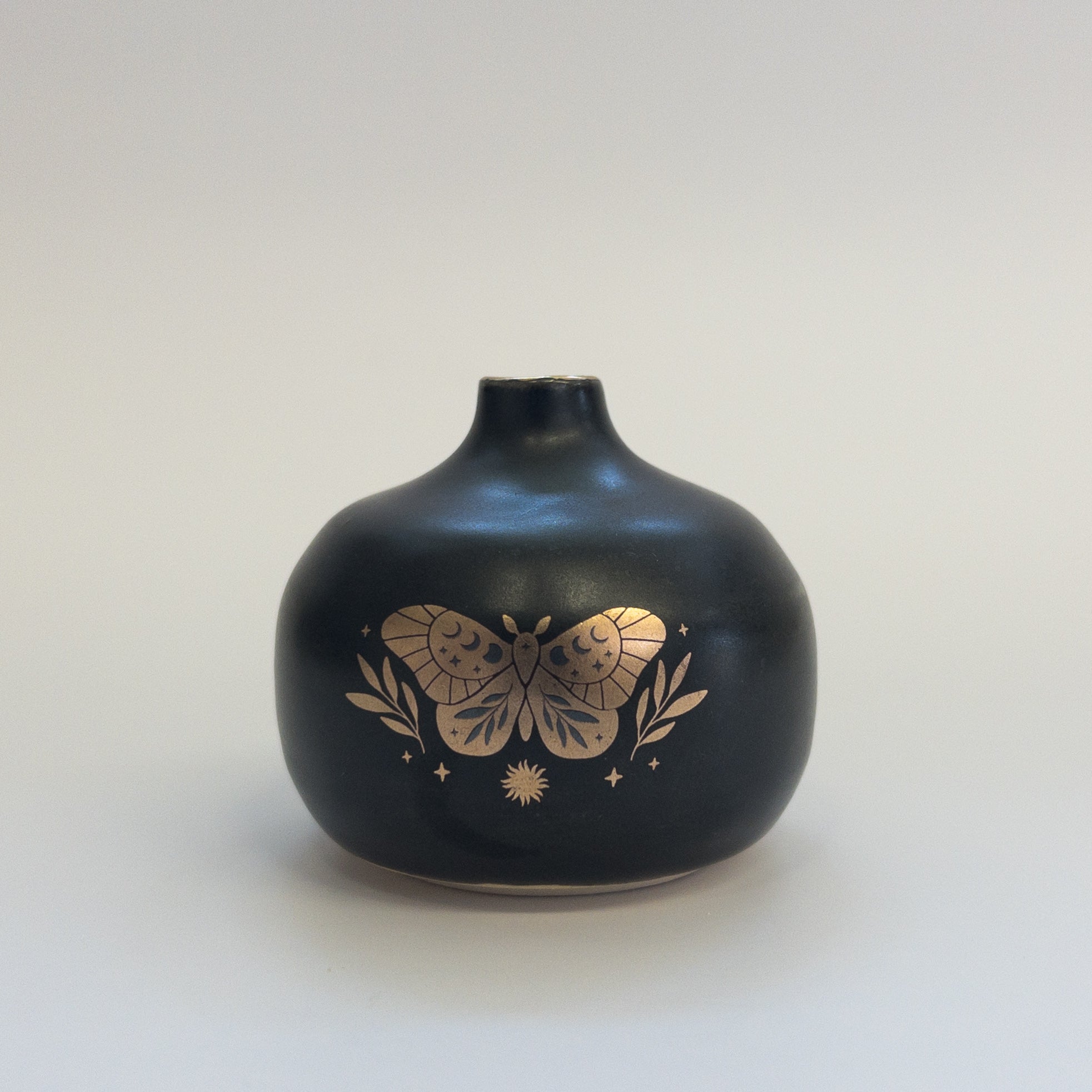 Pottery for Peace | Matte Black Mini Vases