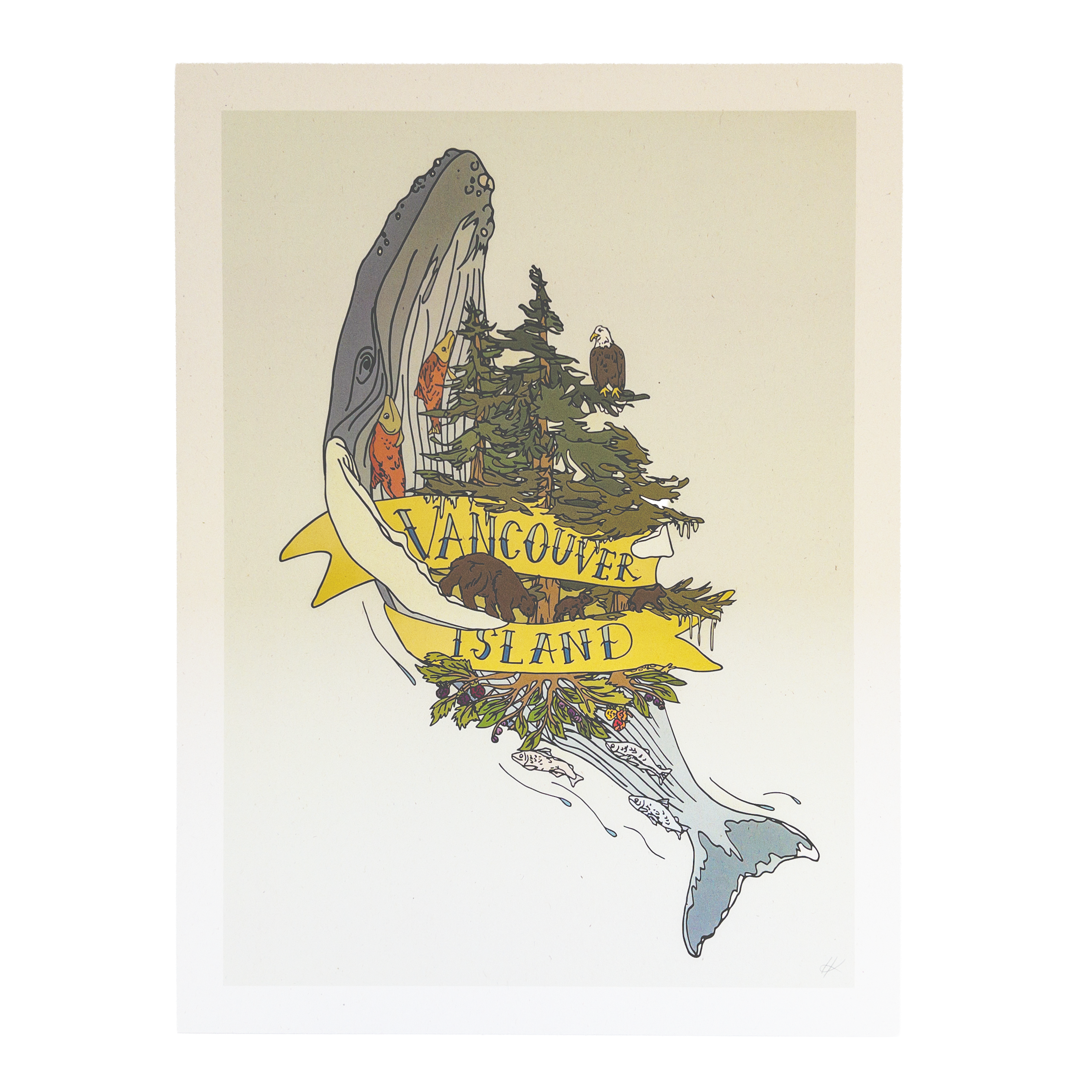 Wild Life Illustration Co. "Vancouver Island Whale" 12x16 Print