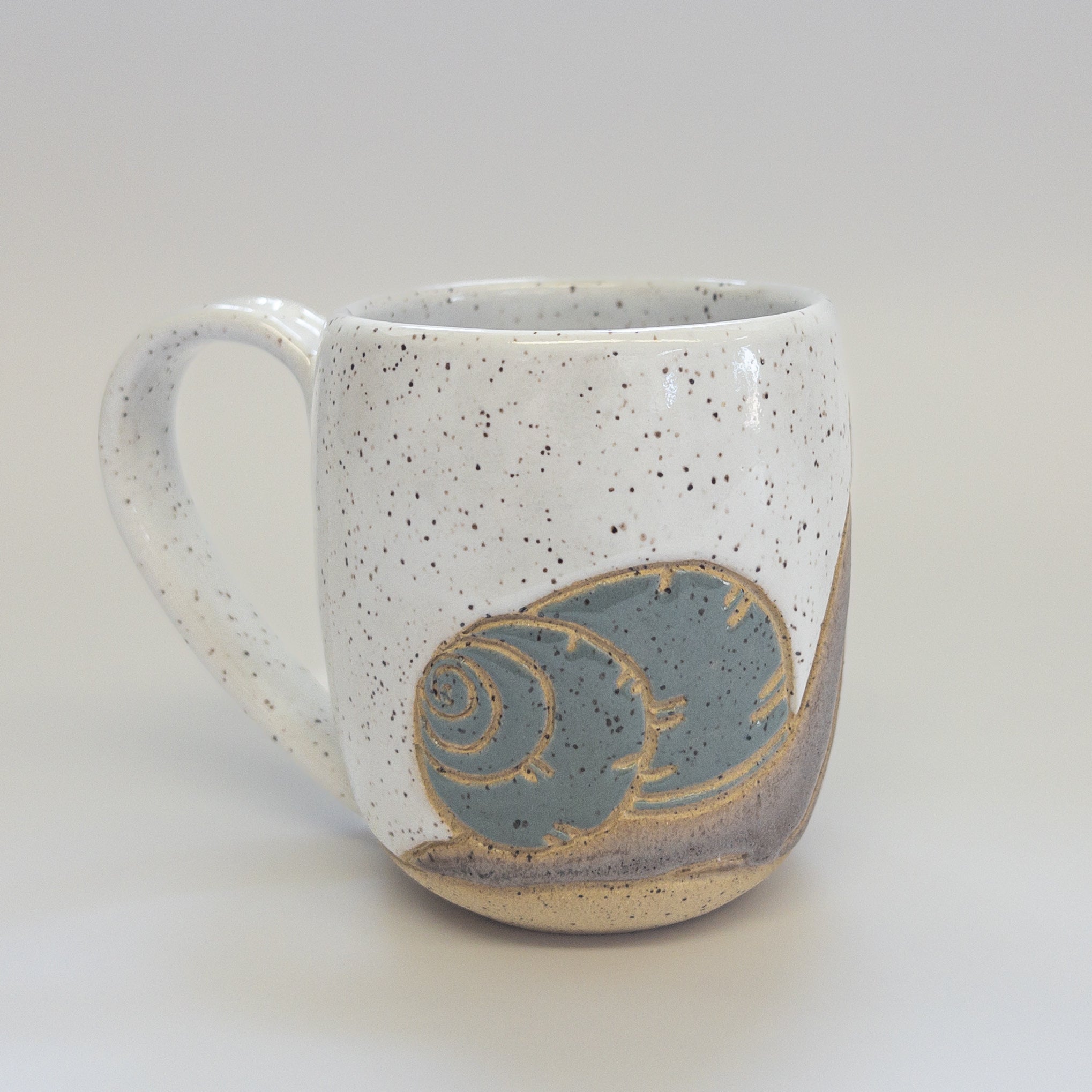 Pottery for Peace | Speckled Blue Snail Mug