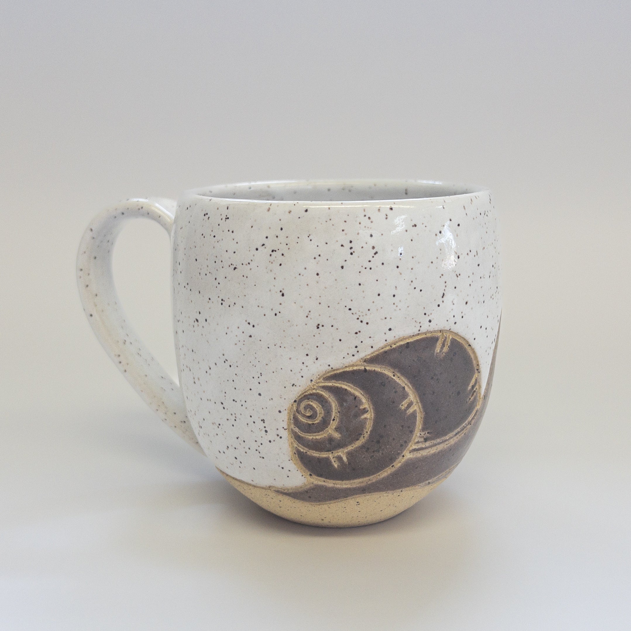 Pottery for Peace | Speckled Brown Snail Mug