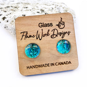 Flame Work Designs Dichroic Glass Studs