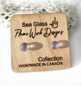 Flame Work Designs Sea Glass Studs