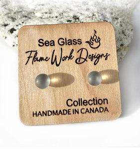 Flame Work Designs Sea Glass Studs