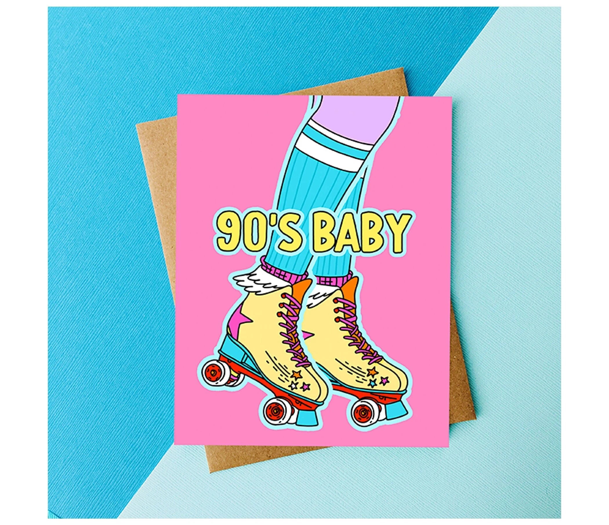 Top Hat and Monocle “90’s Baby” Card