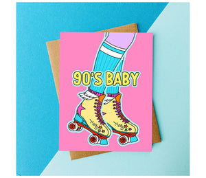 Top Hat and Monocle “90’s Baby” Card