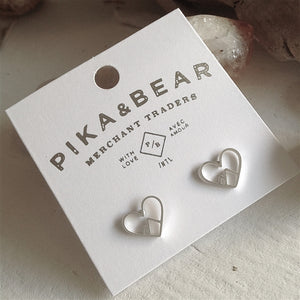 Pika & Bear "Burgess" Heart of the Mountain Stud Earrings